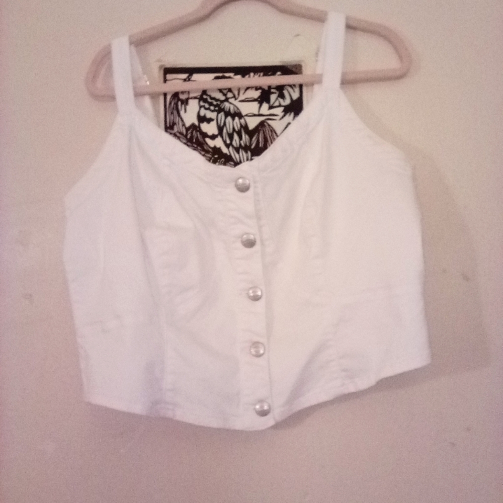 Ashley Stewart Cool White Tank Top [Plus Size]